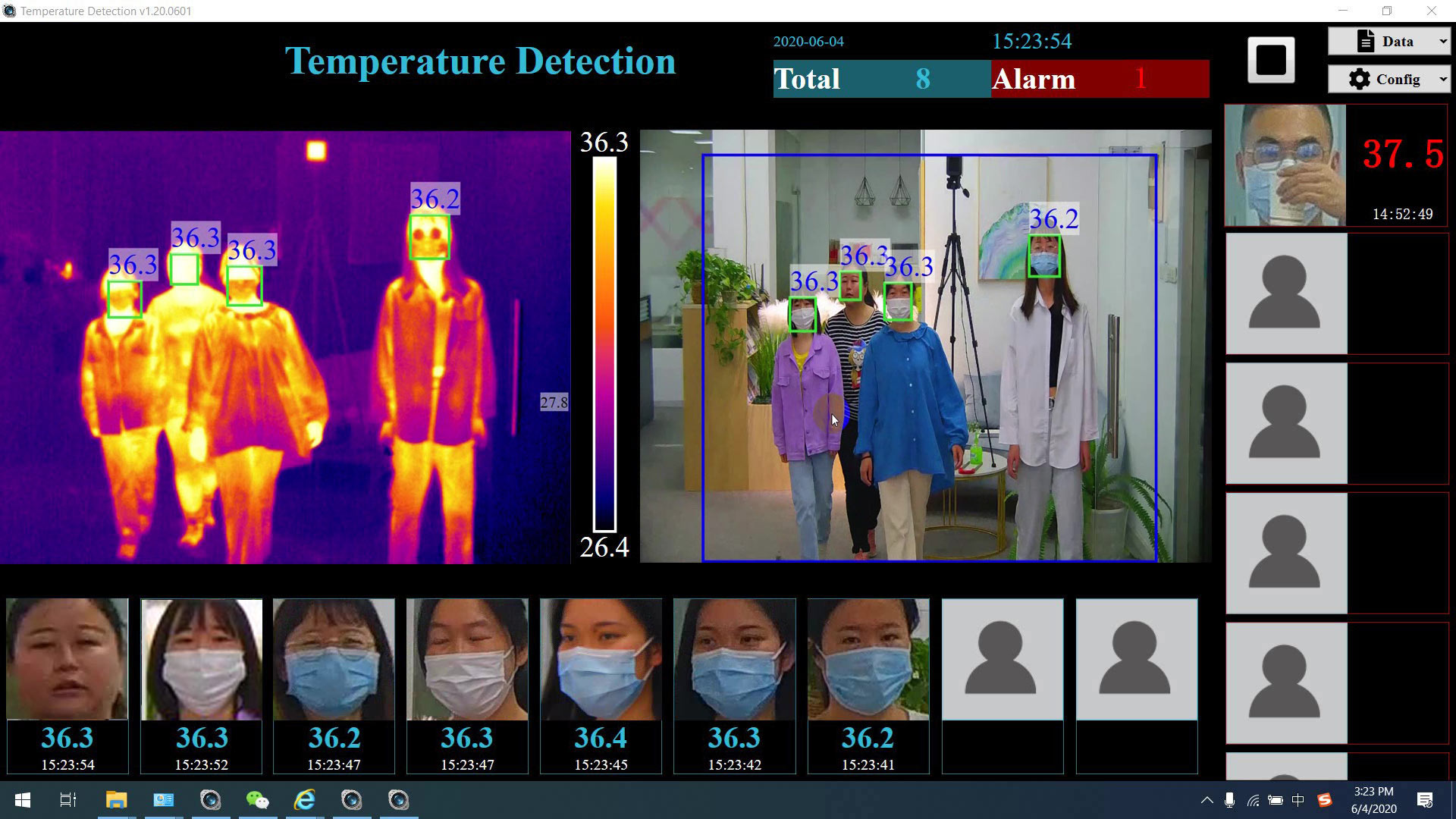 tempurature screening thermal camera many people detection